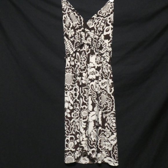 Jessica Dresses & Skirts - JESSICA | small | Made In Canada | Brown Floral Dress | Tie Back | NWOT